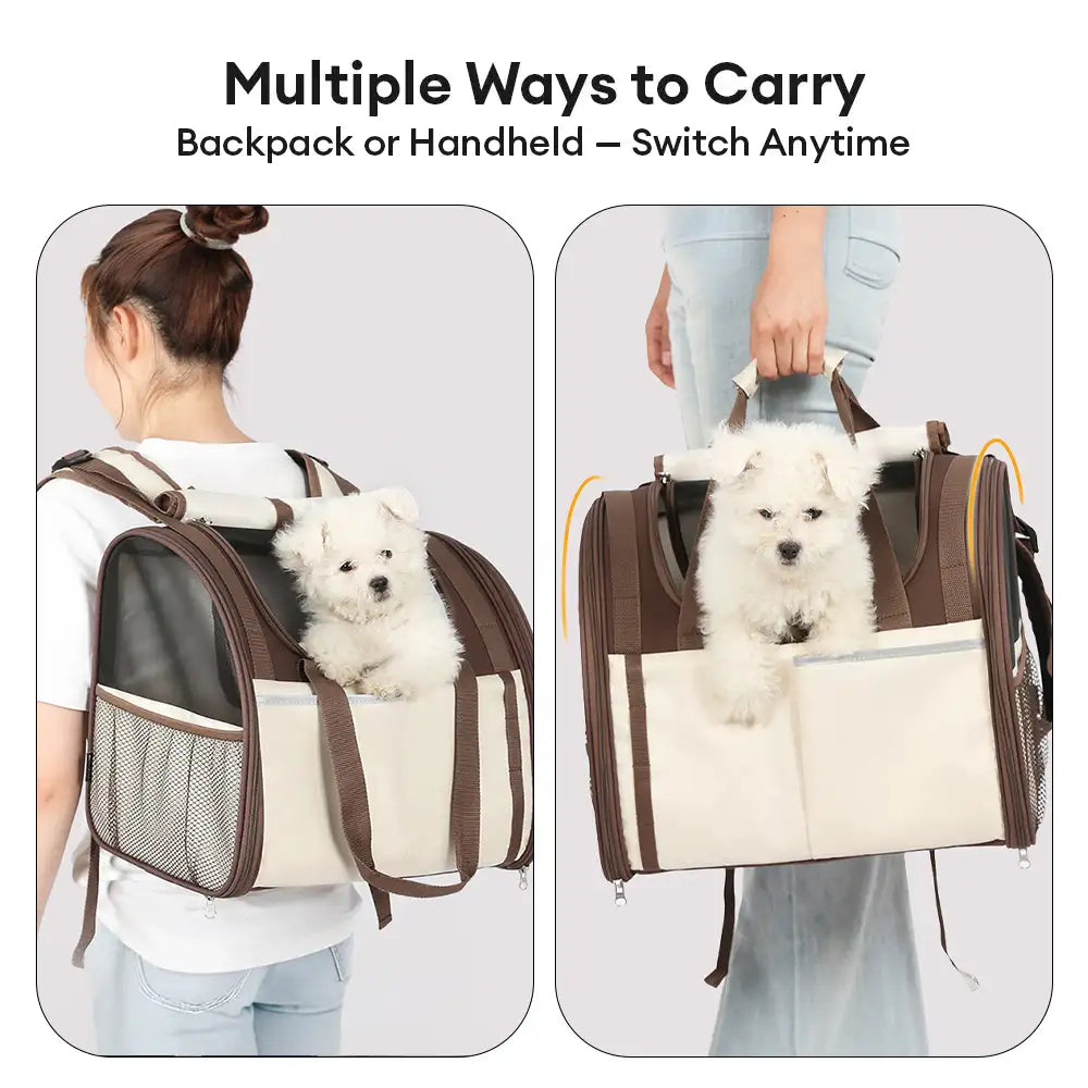 Large Capacity Breathable Foldable Pet Backpack Carrier for Travel Safety and Vet Dog Cat Carrier