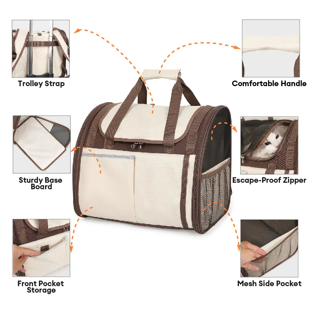 Large Capacity Breathable Foldable Pet Backpack Carrier for Travel Safety and Vet Dog Cat Carrier