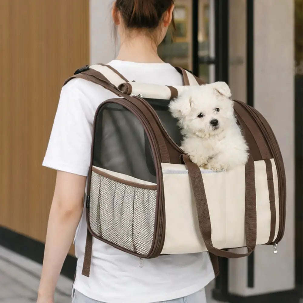 Large Capacity Breathable Foldable Pet Backpack Carrier for Travel Safety and Vet Dog Cat Carrier