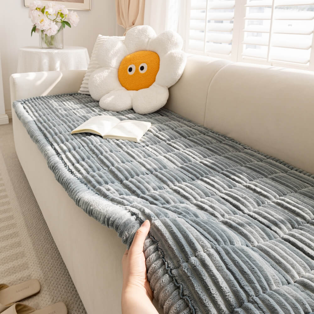 Lazy Soft Flannel Breathable Pet Mat Non-slip Sectional Couch Cover