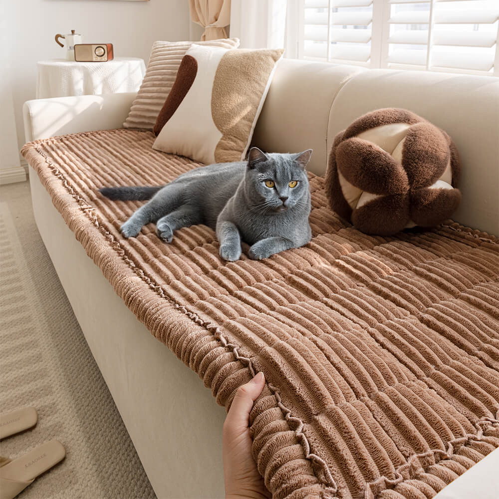 Lazy Soft Flannel Breathable Pet Mat Non-slip Sectional Couch Cover