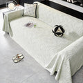 Leaf Pattern Cooling Ice Silk Sofa Protection Large Blanket Couch Cover