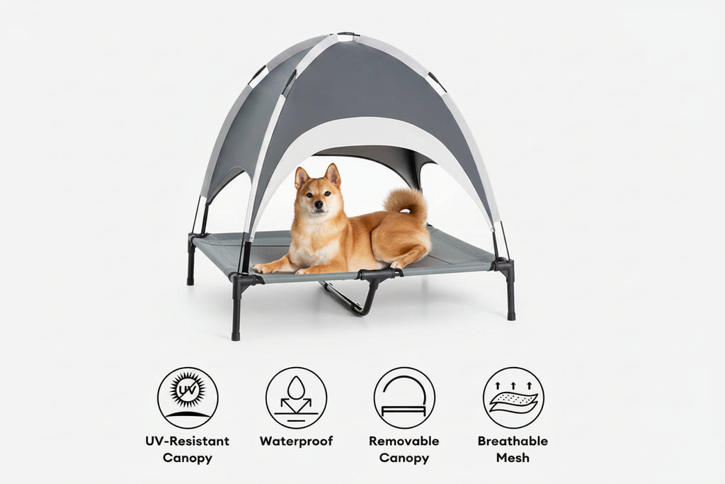 Multi-Functional Breathable Cooling Elevated Dog Bed with Canopy - PawAir