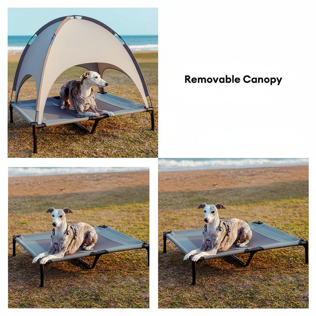 Multi-Functional Breathable Cooling Elevated Dog Bed with Canopy - PawAir