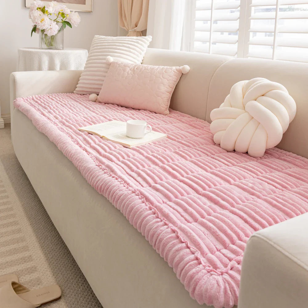 Lazy Soft Flannel Breathable Pet Mat Non-slip Sectional Couch Cover