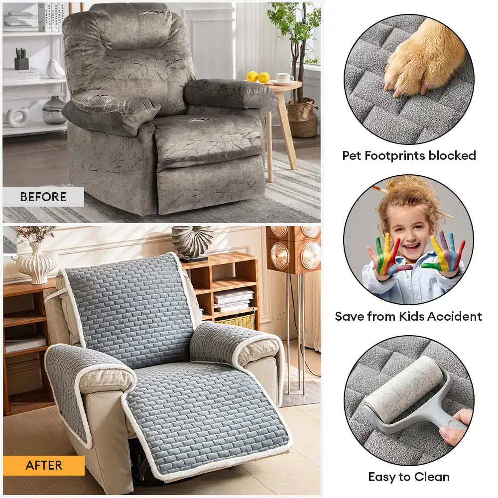 Plüsch-kratzfeste Relaxsessel-Sofabezüge mit elastischen Bändern