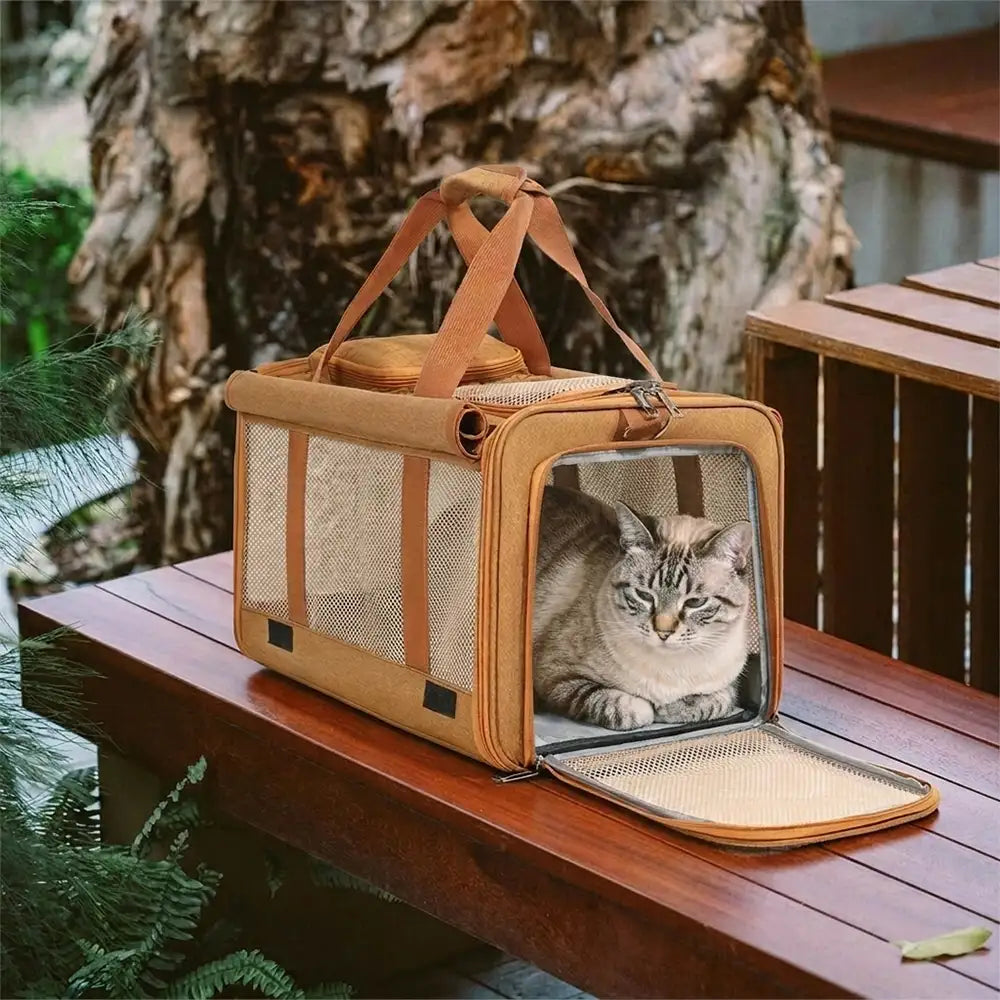 Airline Approved Portable Breathable Expandable Large-Capacity Cat Carrier Bag