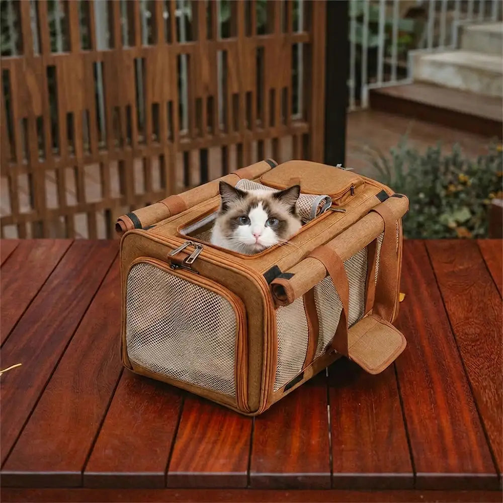 Airline Approved Portable Breathable Expandable Large-Capacity Cat Carrier Bag