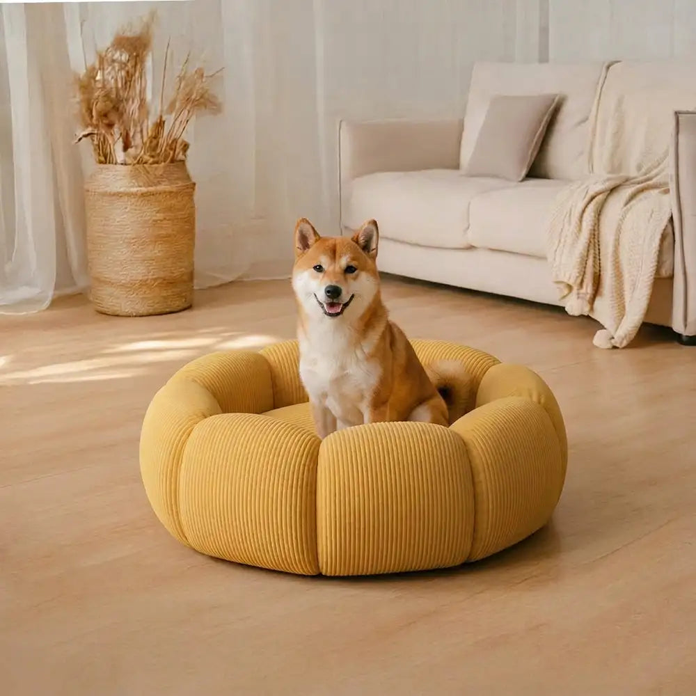 Weiches Nackenstützendes Waschbares Rundes Katzenbett Hundebett