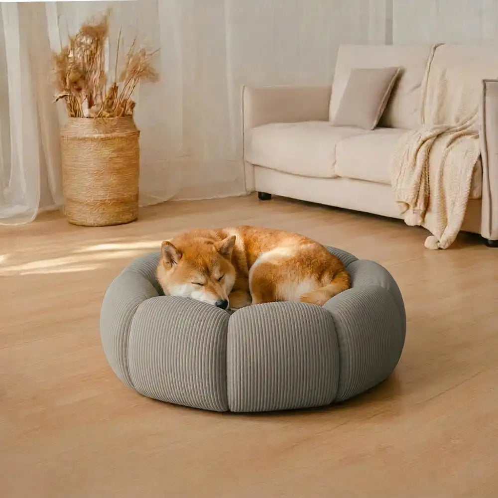 Weiches Nackenstützendes Waschbares Rundes Katzenbett Hundebett