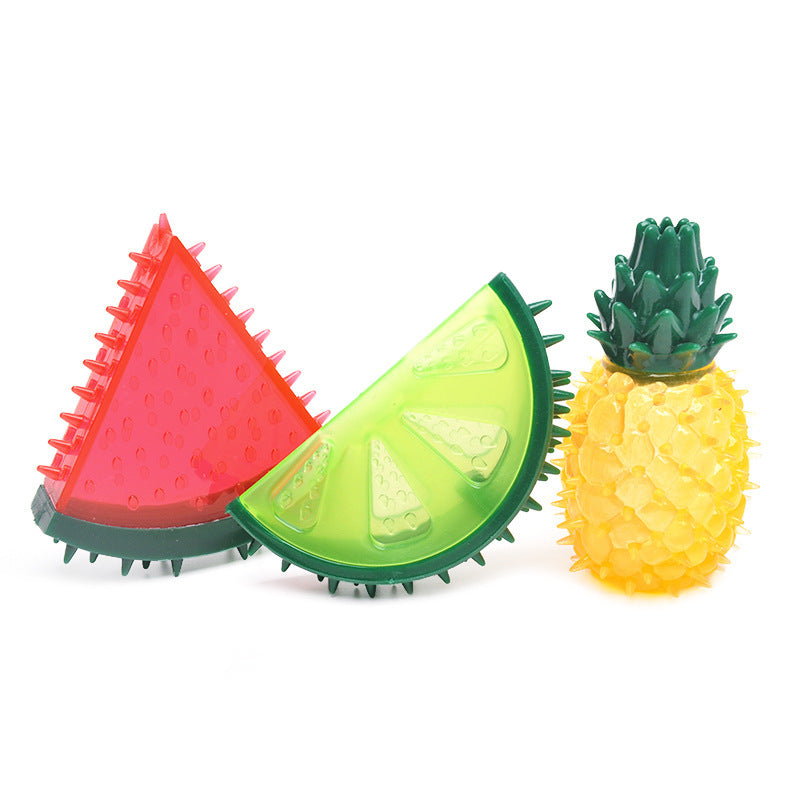 Teething Rubber Water-filled Frozen Fruit Shape Dog Toys