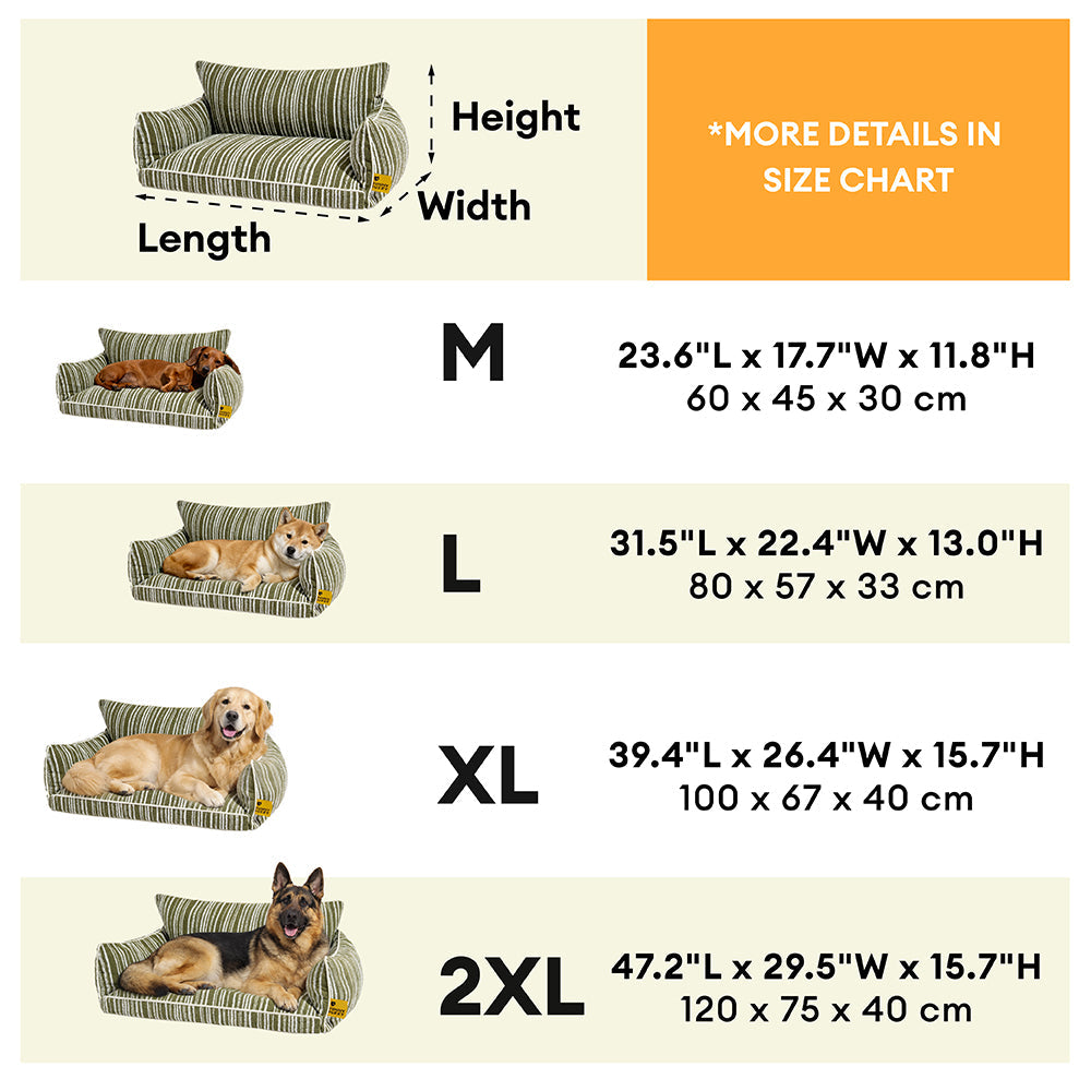 Hundesofa SnugNest mit Textur und Streifen
