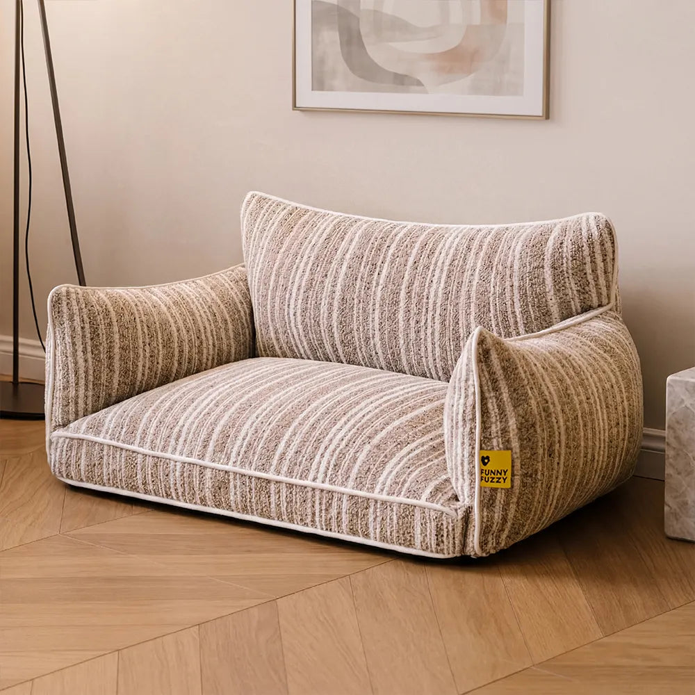 Hundesofa SnugNest mit Textur und Streifen