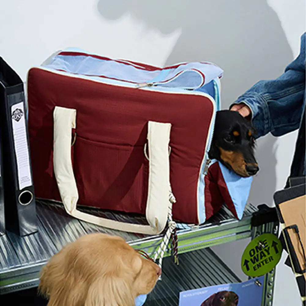 Urban Commuter Color-Block Multi-functional Pet Carrier Bag Dog Cat Carrier