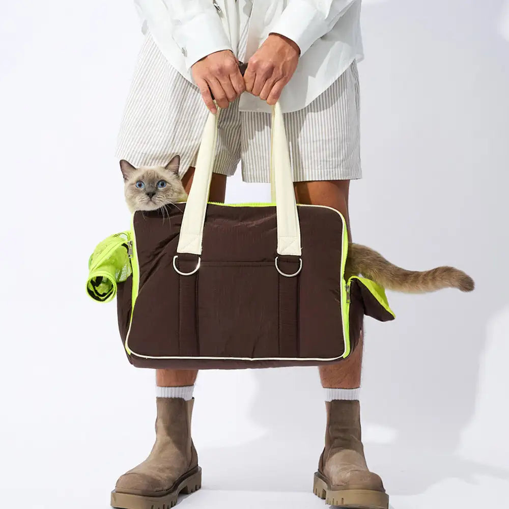 Urban Commuter Color-Block Multi-functional Pet Carrier Bag Dog Cat Carrier