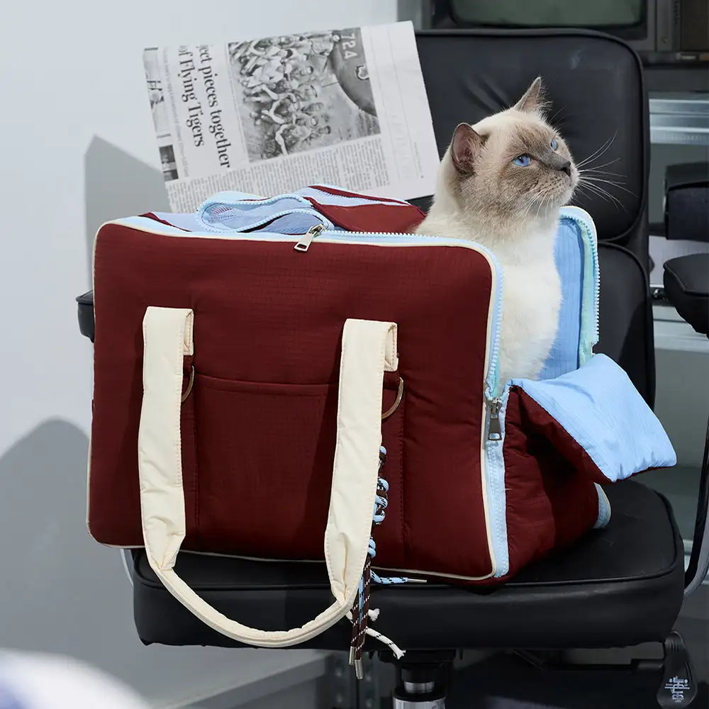 Urban Commuter Color-Block Multi-functional Pet Carrier Bag Dog Cat Carrier
