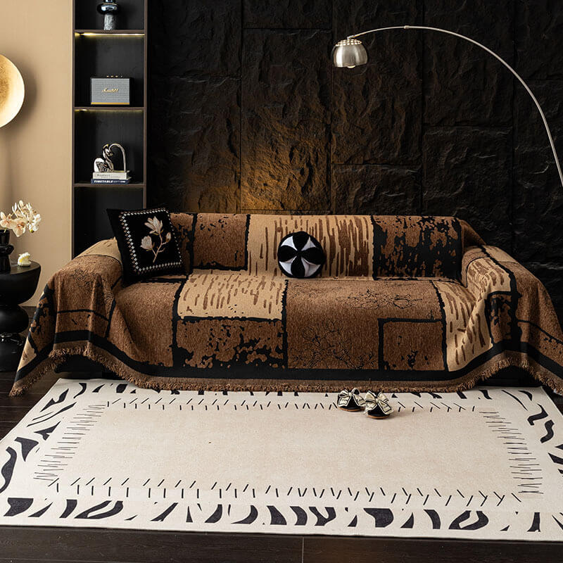 Vintage Chenille Anti-Scratch Sofa Protector Throw Couch Cover