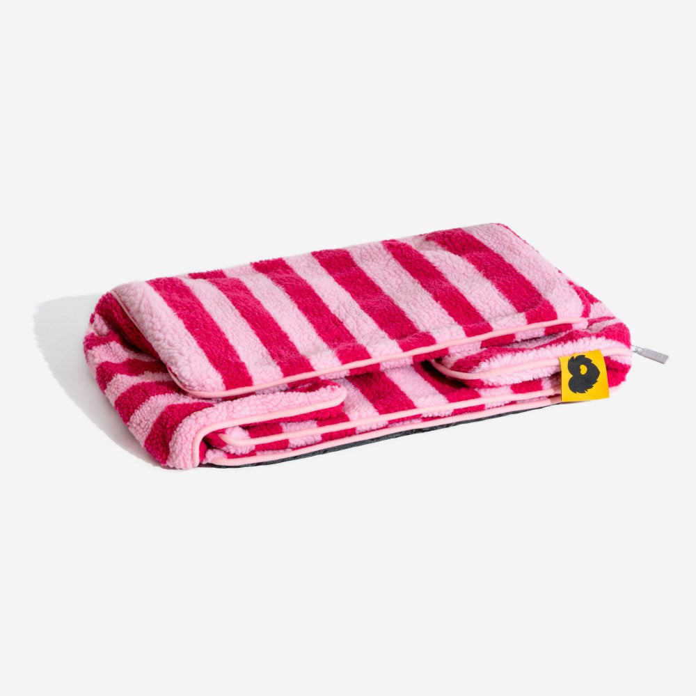 Trendy Striped Faux Lambswool Double Layer Dog & Cat Sofa Bed - Outdoor