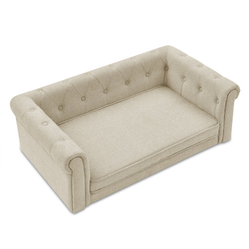 Elegantes erhöhtes Hundesofa-Bett – große und mittelgroße Hunde | Beige