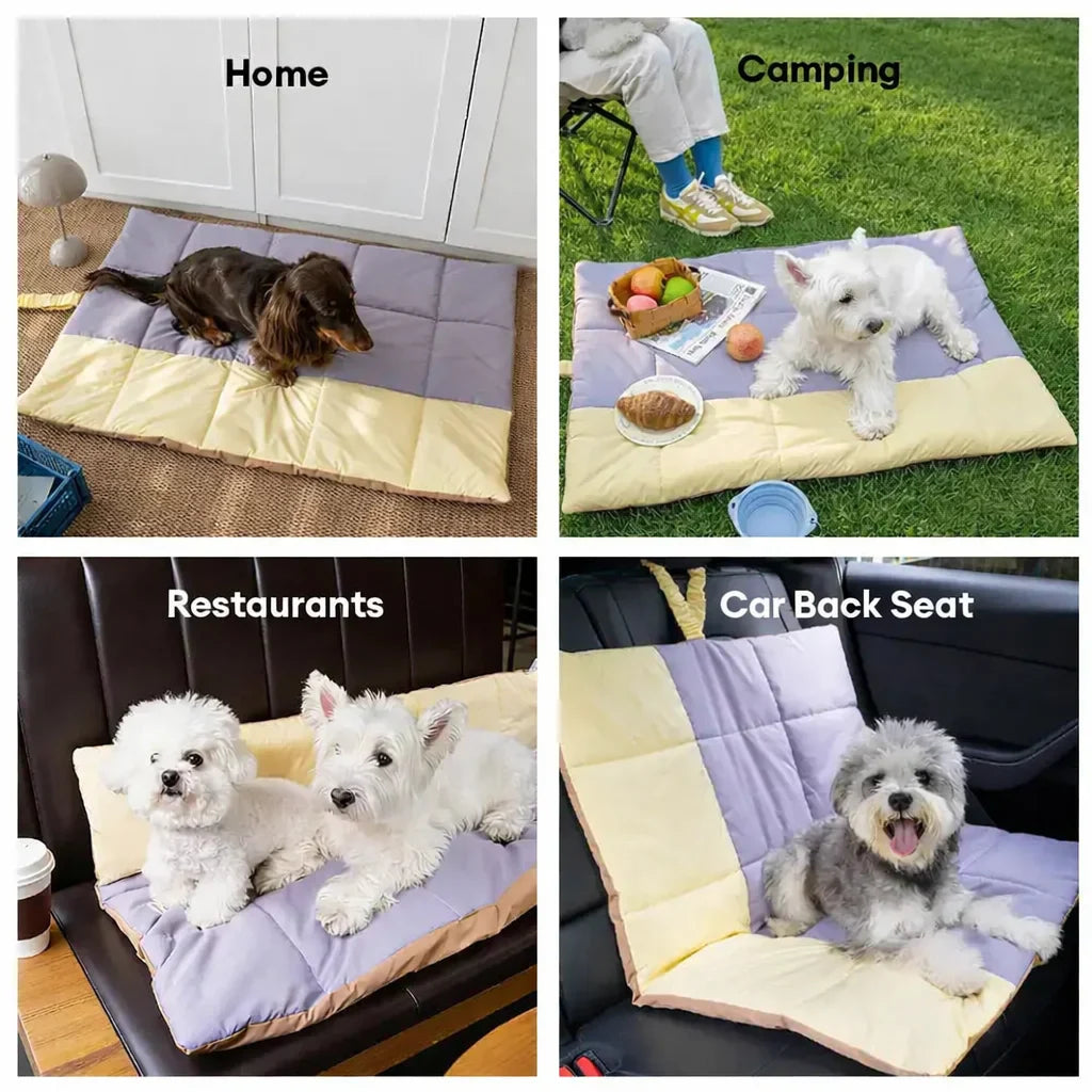 Tragbare, faltbare, doppelseitige, wasserabweisende Hundematte für Outdoor, Reisen & Camping
