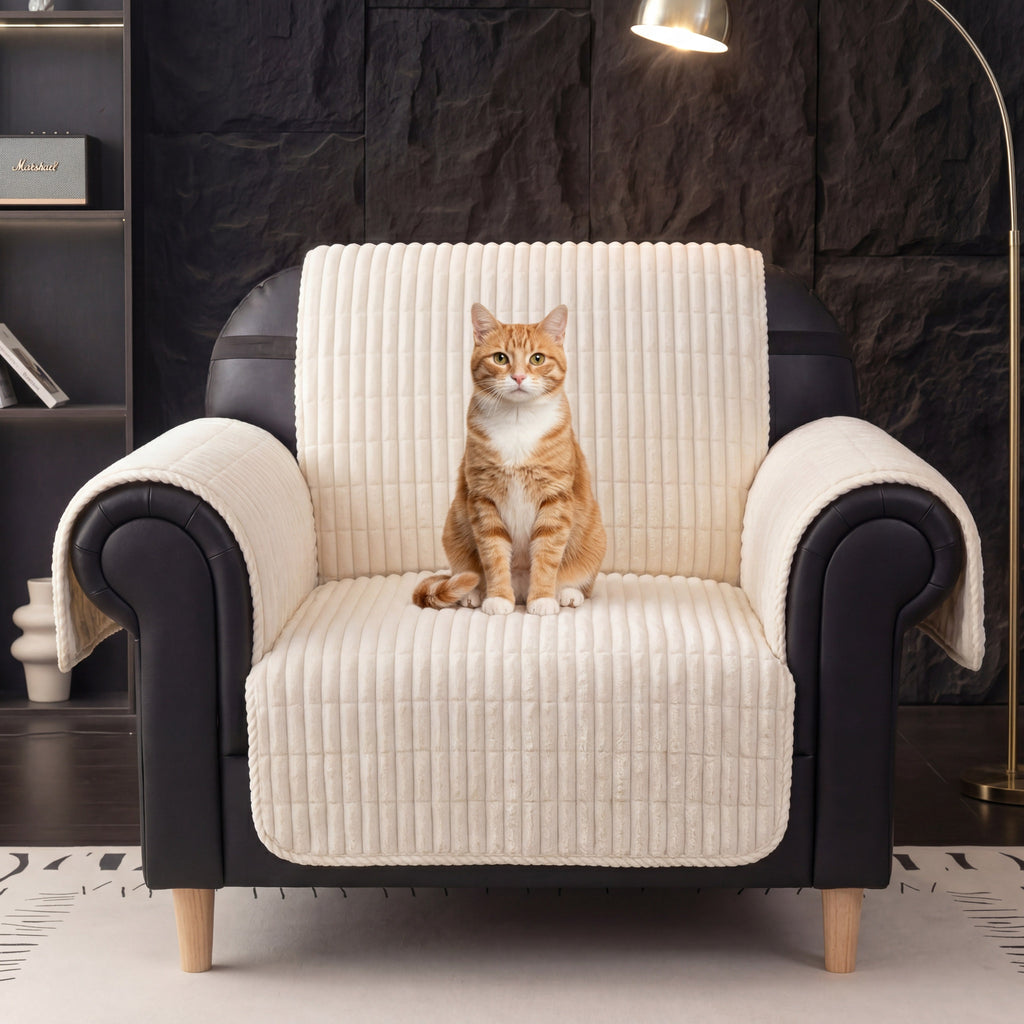 One-Piece Cozy Flannel Sofa Protection Non-Slip Recliner Couch Covers