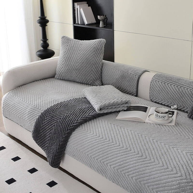 Plush Cushion Herringbone Pillow