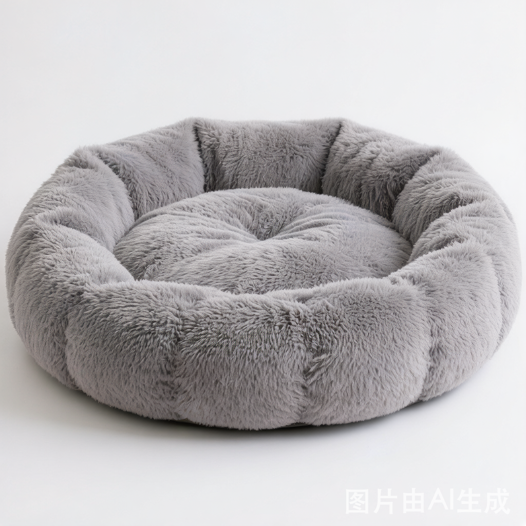 Round Plush Comfort Dog Bed With Raised Sides - Cuddling Bed