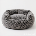 Plush Color-Blocked Creative Bolster Pet Bed