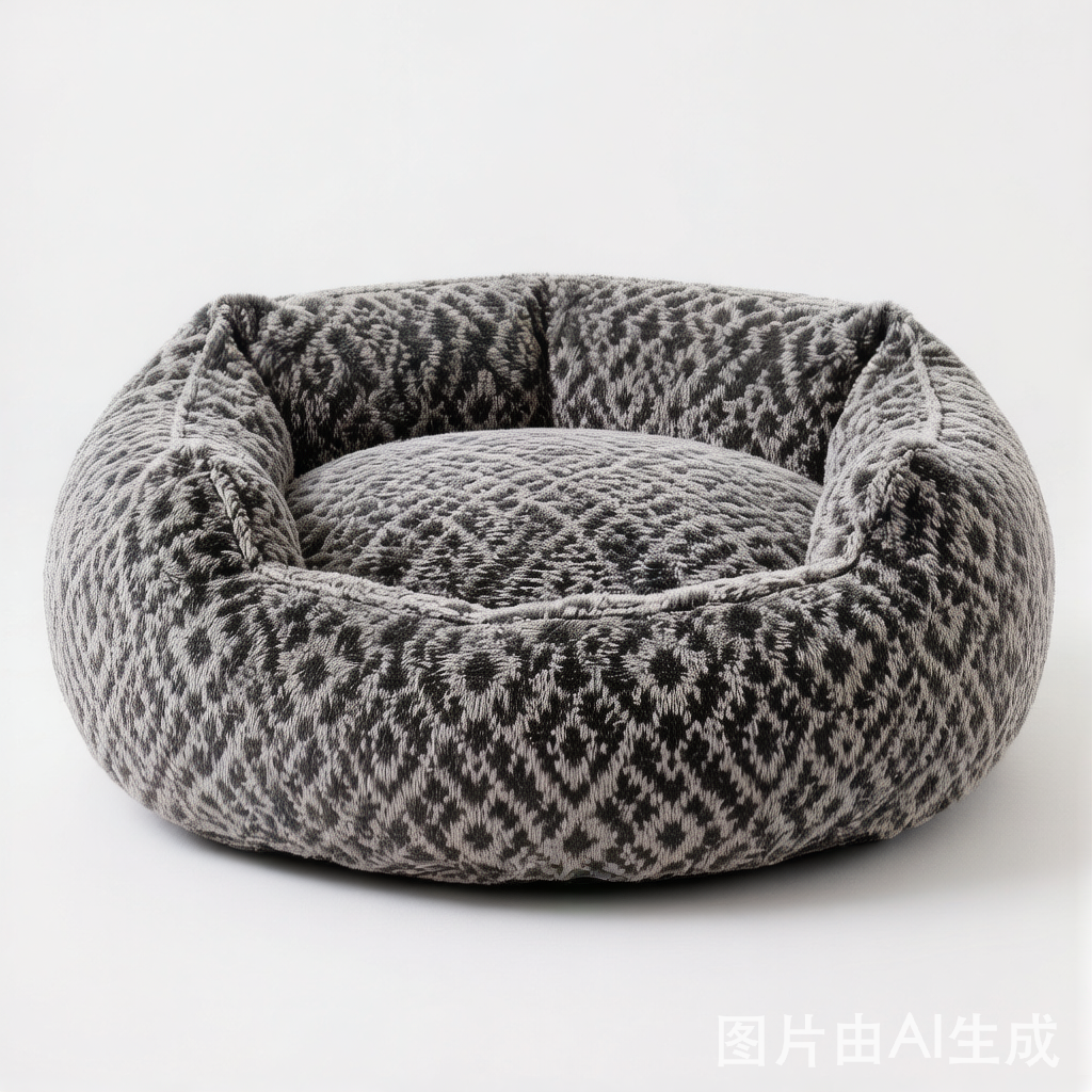 Plush Color-Blocked Creative Bolster Pet Bed