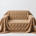 Textured Wheat Ear Pattern Jacquard Fleece Magic Couch Cover