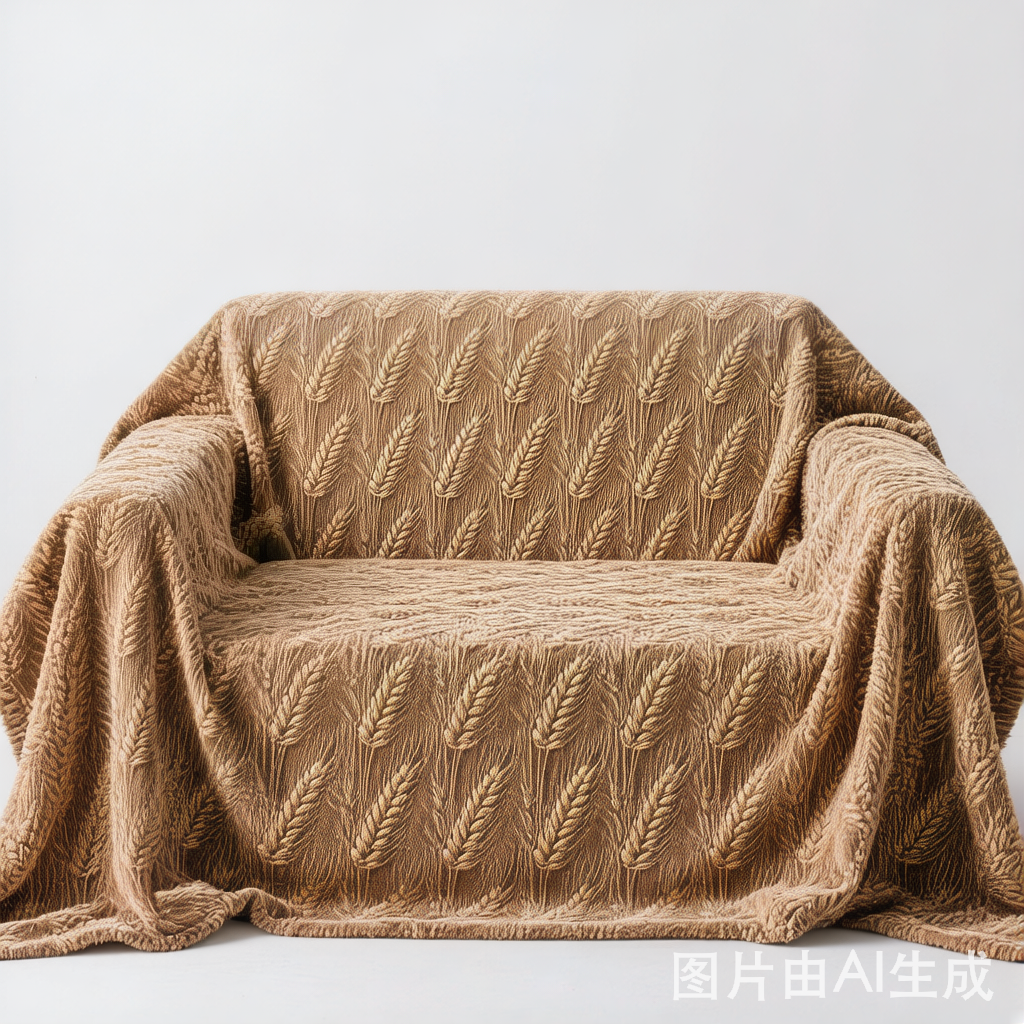 Textured Wheat Ear Pattern Jacquard Fleece Magic Couch Cover