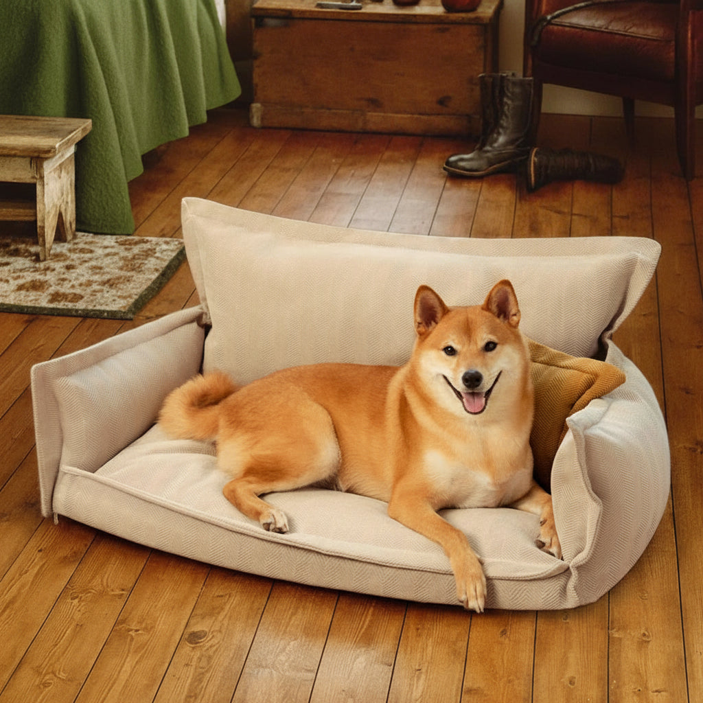 All-Season Chenille Dual-layer Removable Sponge Orthopedic Dog Bed With Pillow